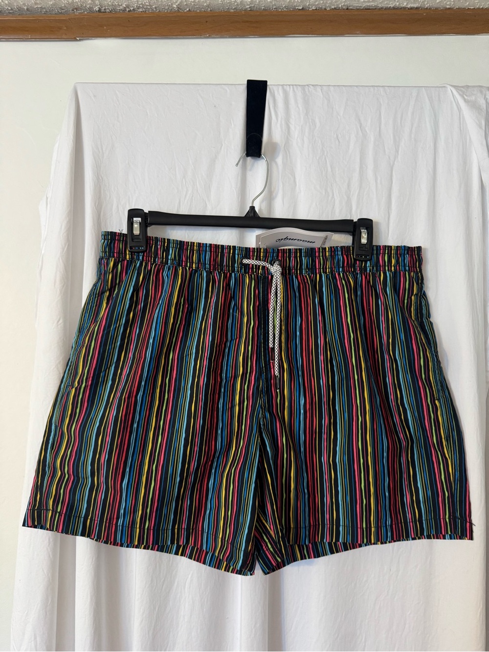 Maamgic Men's Multicolor Vertical Stripe Swimming Shorts Size XL